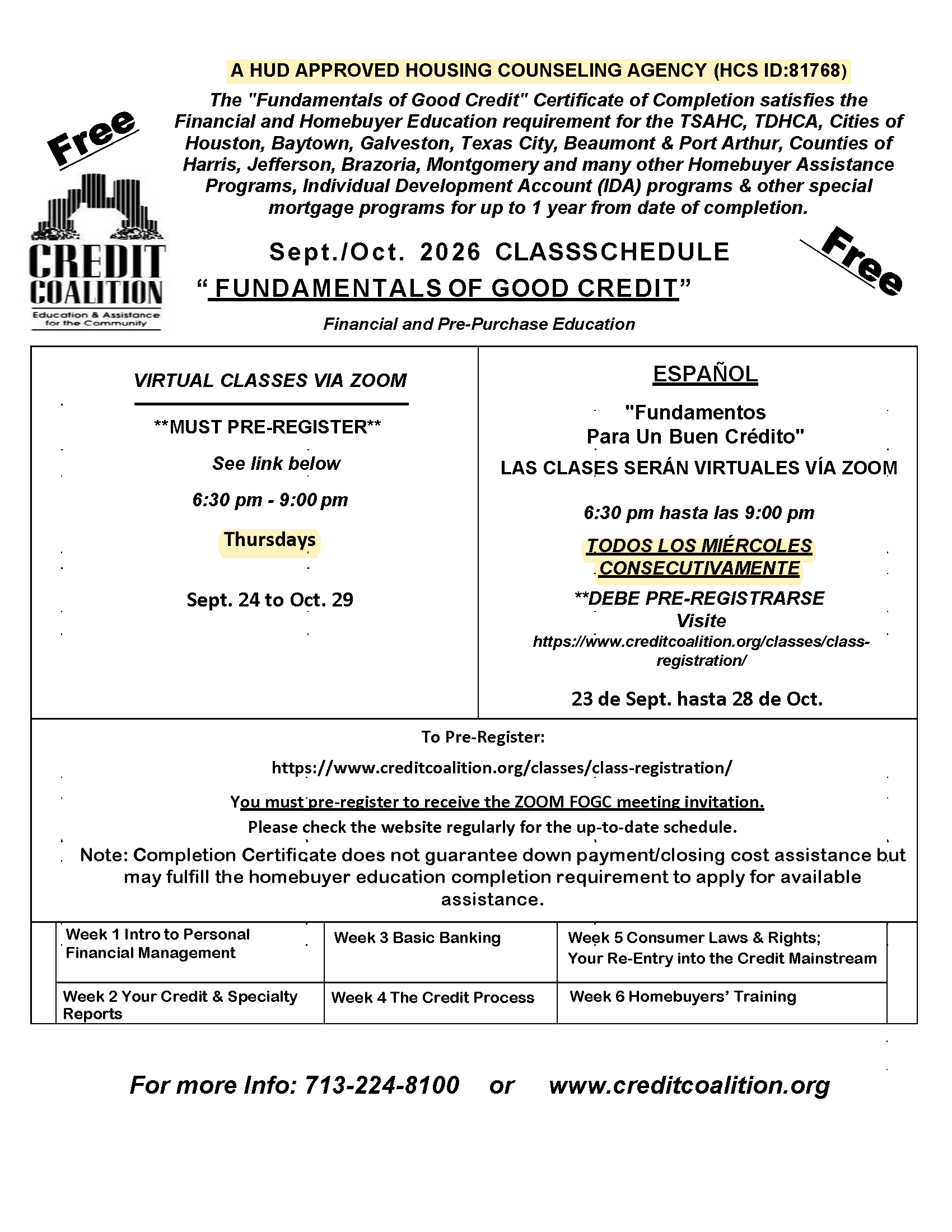 “Fundamentals of Good Credit”, Week 1 of 6